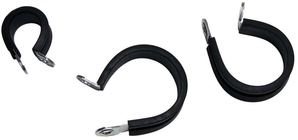 Хомут Руббер Р-образный, оцинкованная сталь W1 - фото